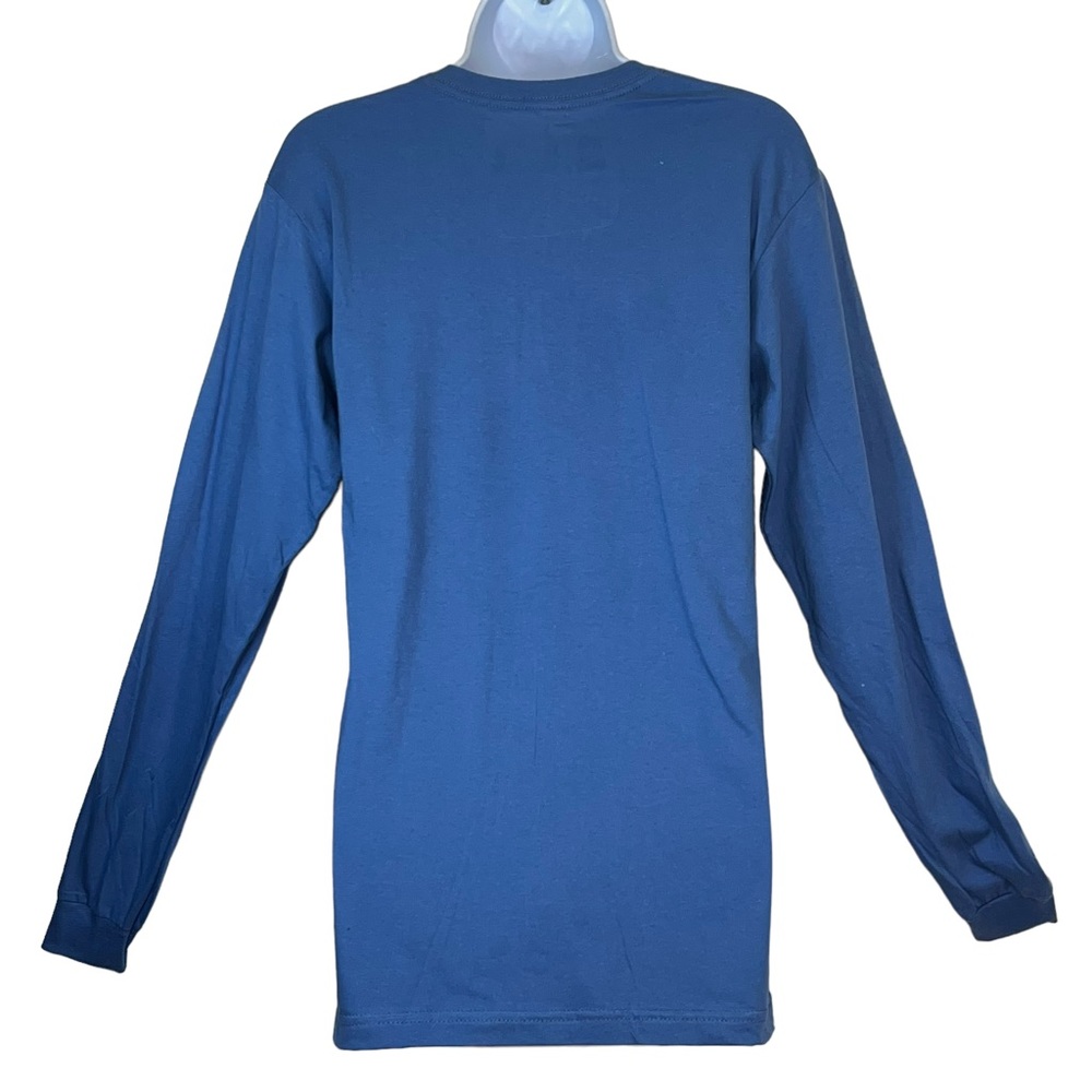 NEFF T-Shirt Graphic Print Tongue Out Crew Long Sleeve Blue Tee - Picture 3 of 13